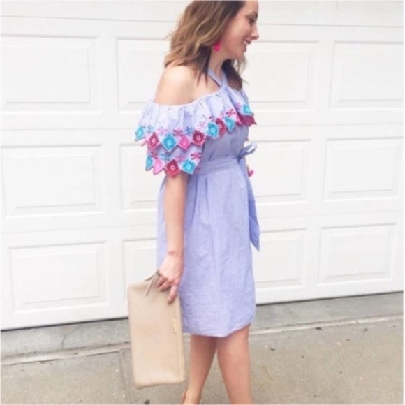 Ann Taylor Off the shoulder Halter Dress Medium - Picture 2 of 6